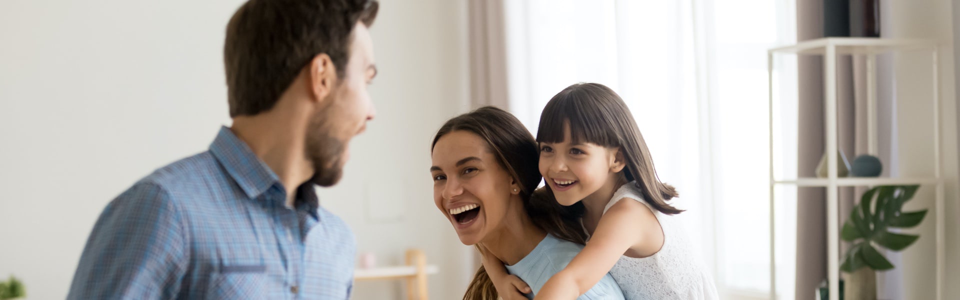 Young family with insurance