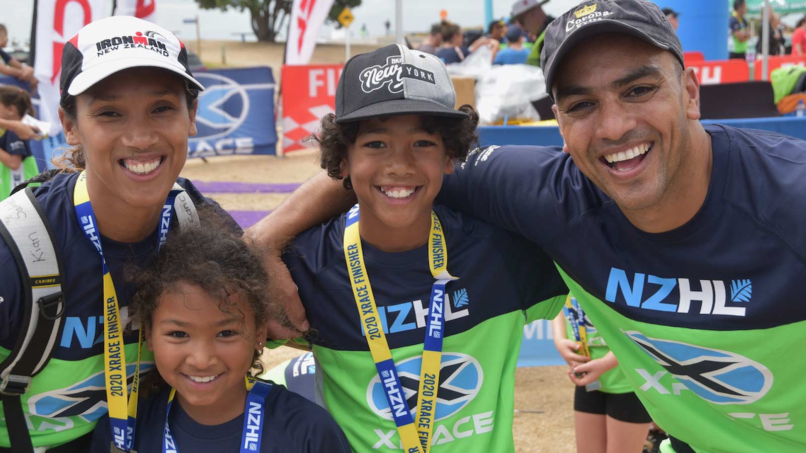 Team smiling at camera in NZHL X Race