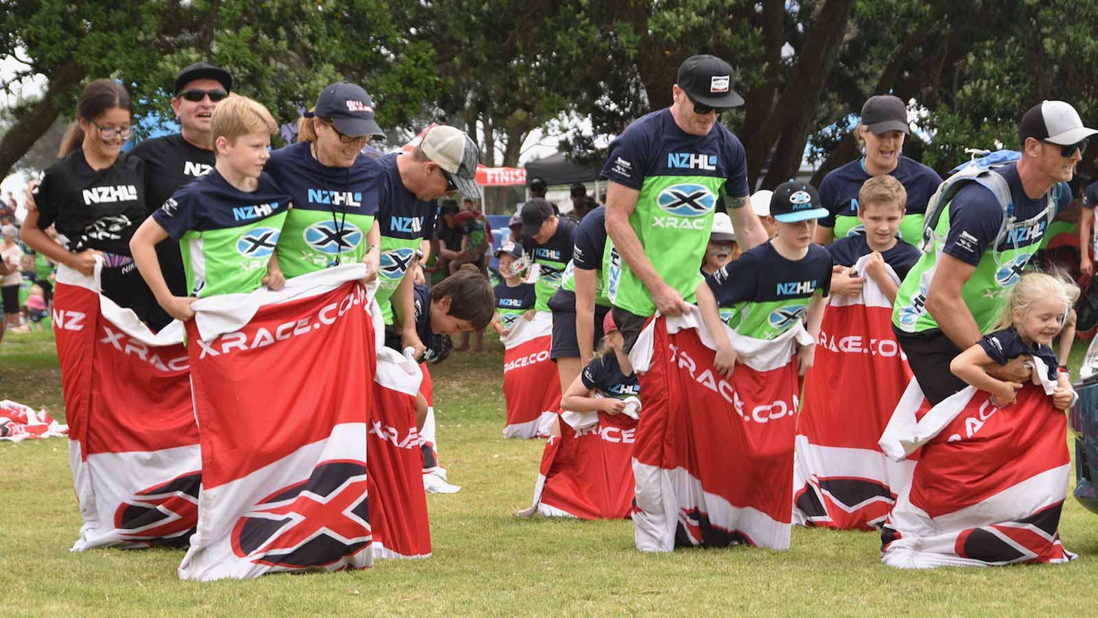 Sack race during NZHL X Race