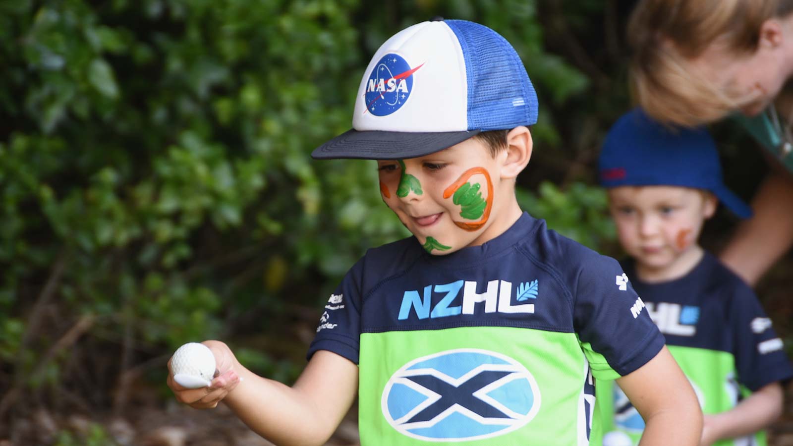 Child balancing egg in NZHL X Race